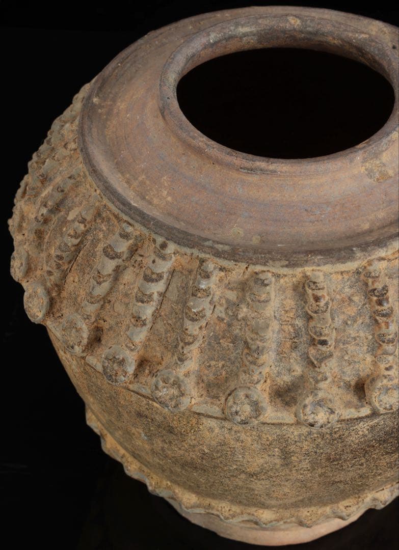 古陶 壺 装飾古壺 箱付 古作陶器 花器 花入 古美術 骨董 古道具 時代物
