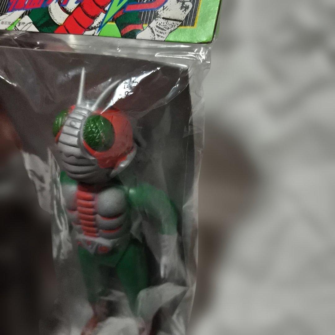 【新品 未開封品】 仮面ライダーV3 ソフビ ミドルサイズ ポピー 当時物