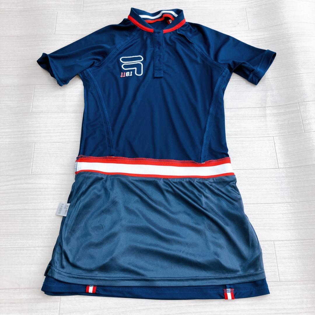 フィラ ゴルフ　ポロシャツ ミニワンピース M ネイビー ゴルフウエア