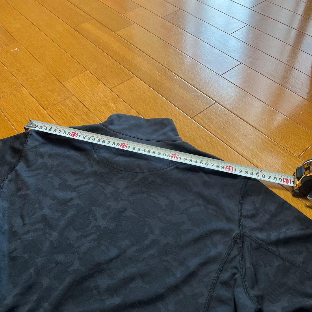 迷彩柄 ハーフジップシャツ ブラック