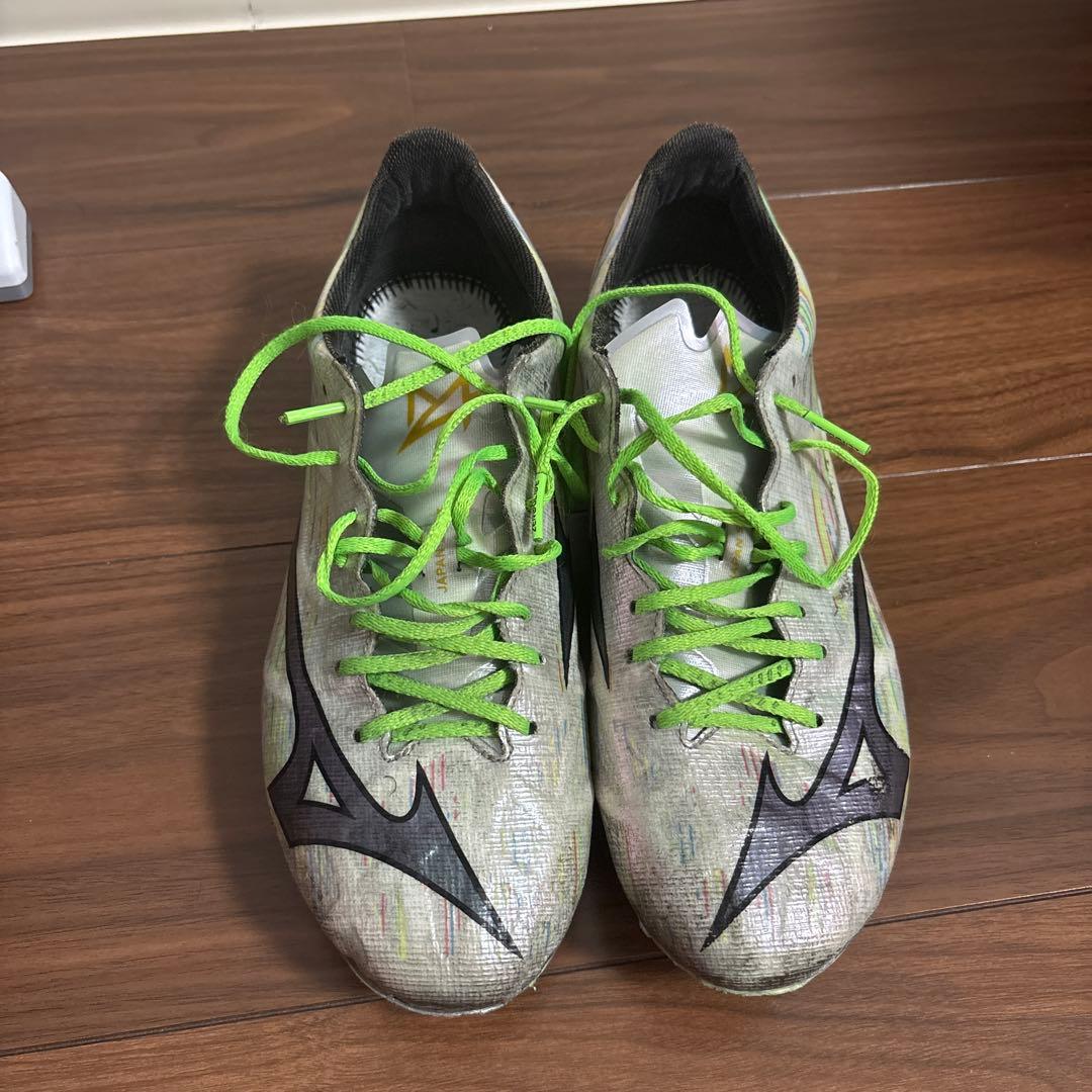 Mizuno アルファJapanサッカーシューズ スパイク シルバー/グリーン