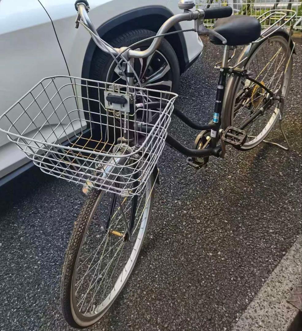 自転車シティサイクル 前カゴ付き 中古