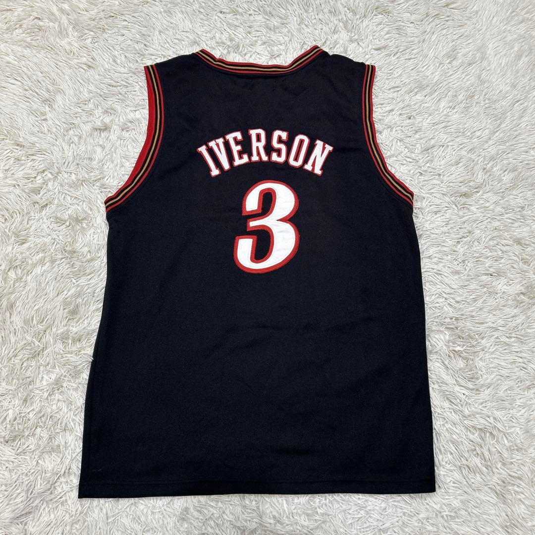 NBA アメリカ　バスケットボール　シクサーズ　アイバーソン　ユニフォーム　刺繍
