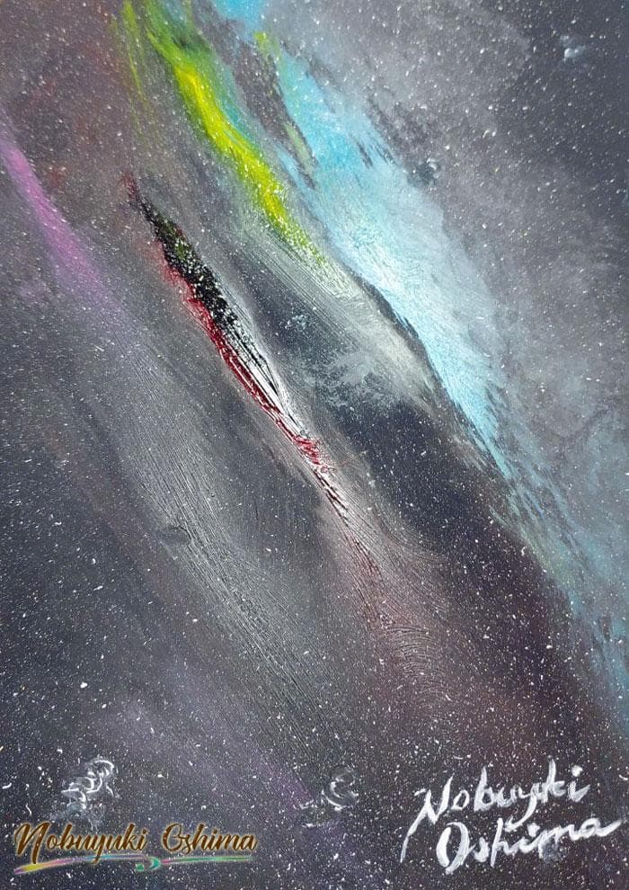 絵画（オリジナルアクリル水彩画 ）「天ノ川（Milky Way）」【芸術アート】