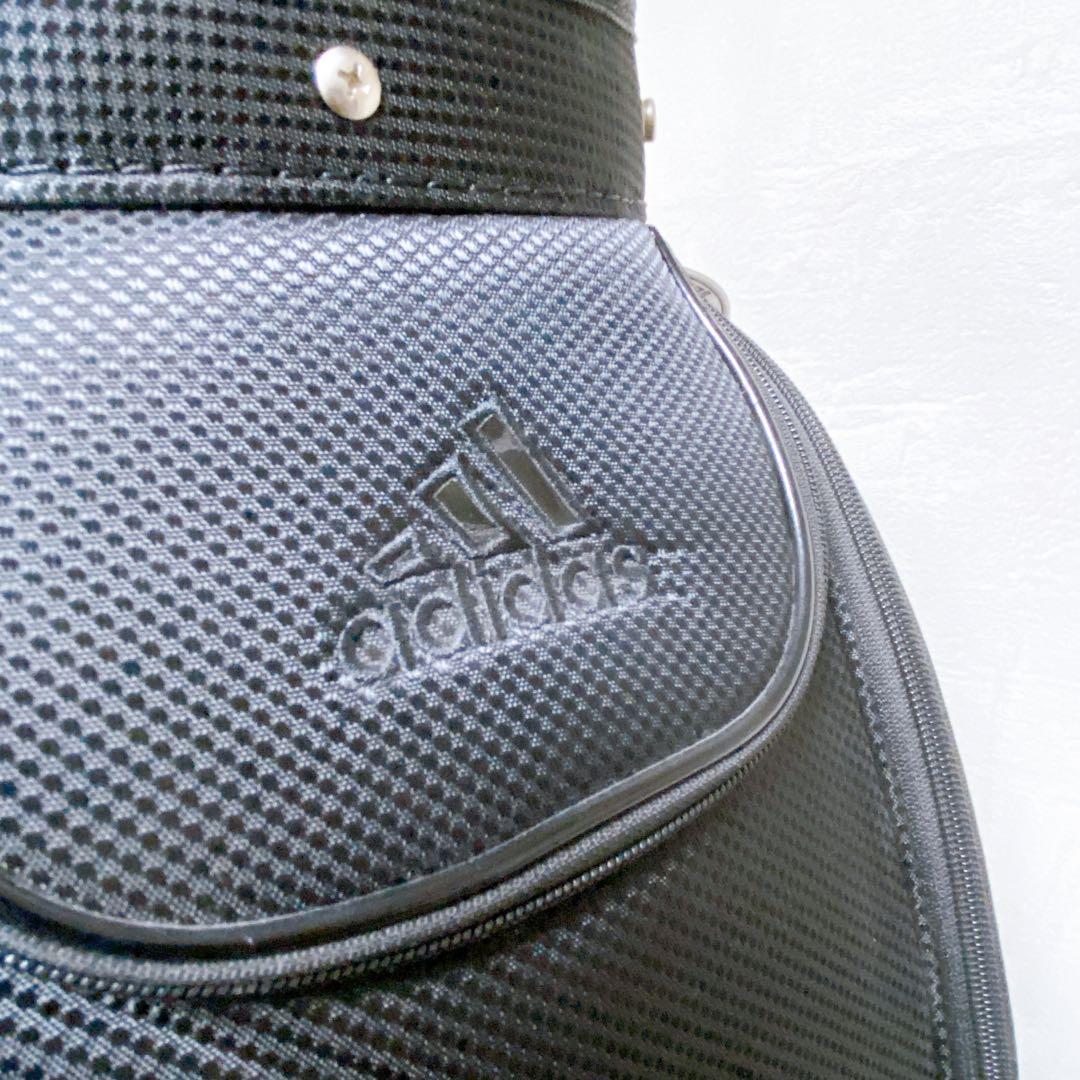 adidasアディダス　キャディバッグ　オールブラック　ロゴ　9型　カートバッグ