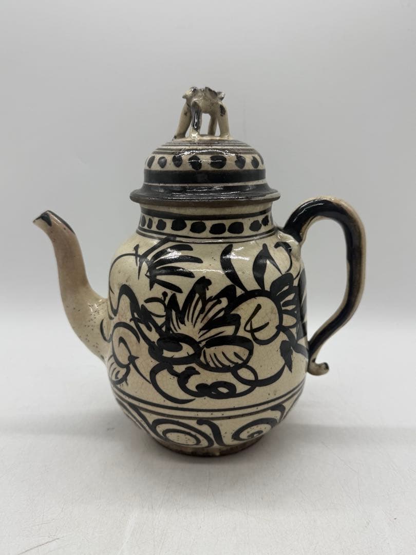 高橋道八作　黒釉水注　茶器　茶道具　木箱入　送料込み251125
