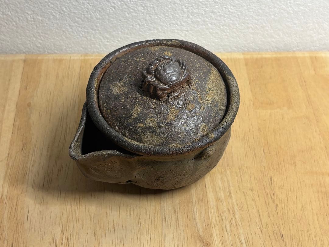 117. 備前焼 宝瓶 登り窯 カニ 手びねり 急須
