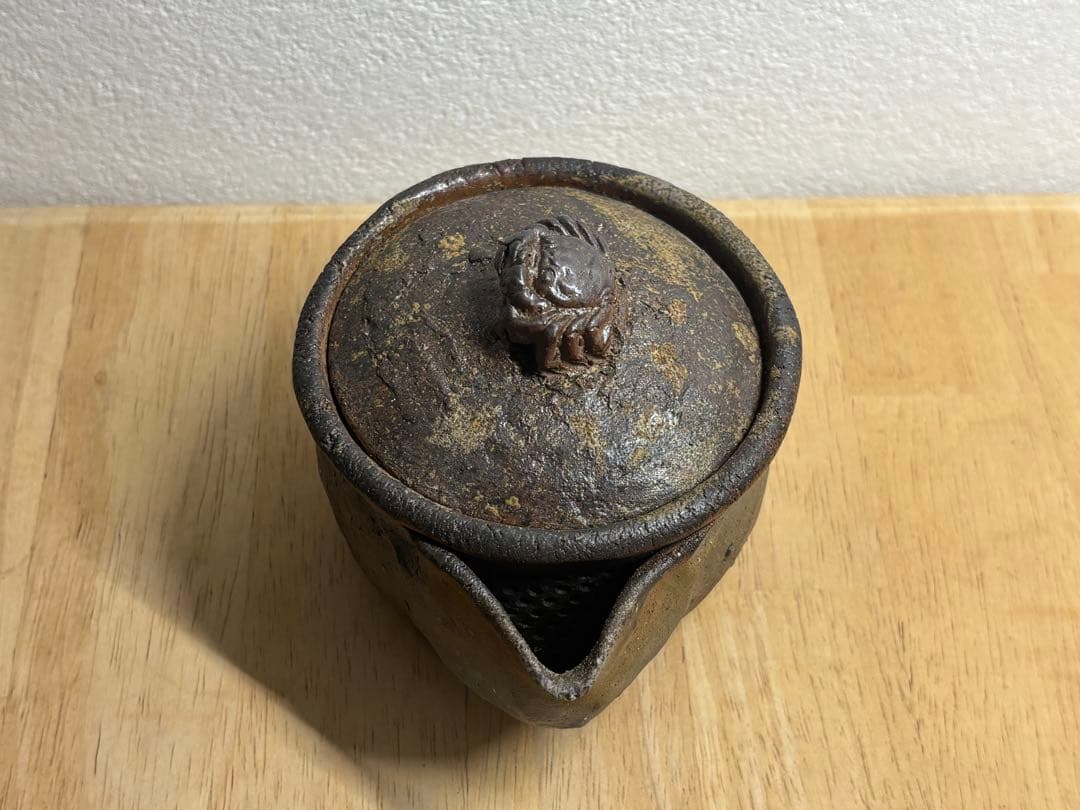 117. 備前焼 宝瓶 登り窯 カニ 手びねり 急須