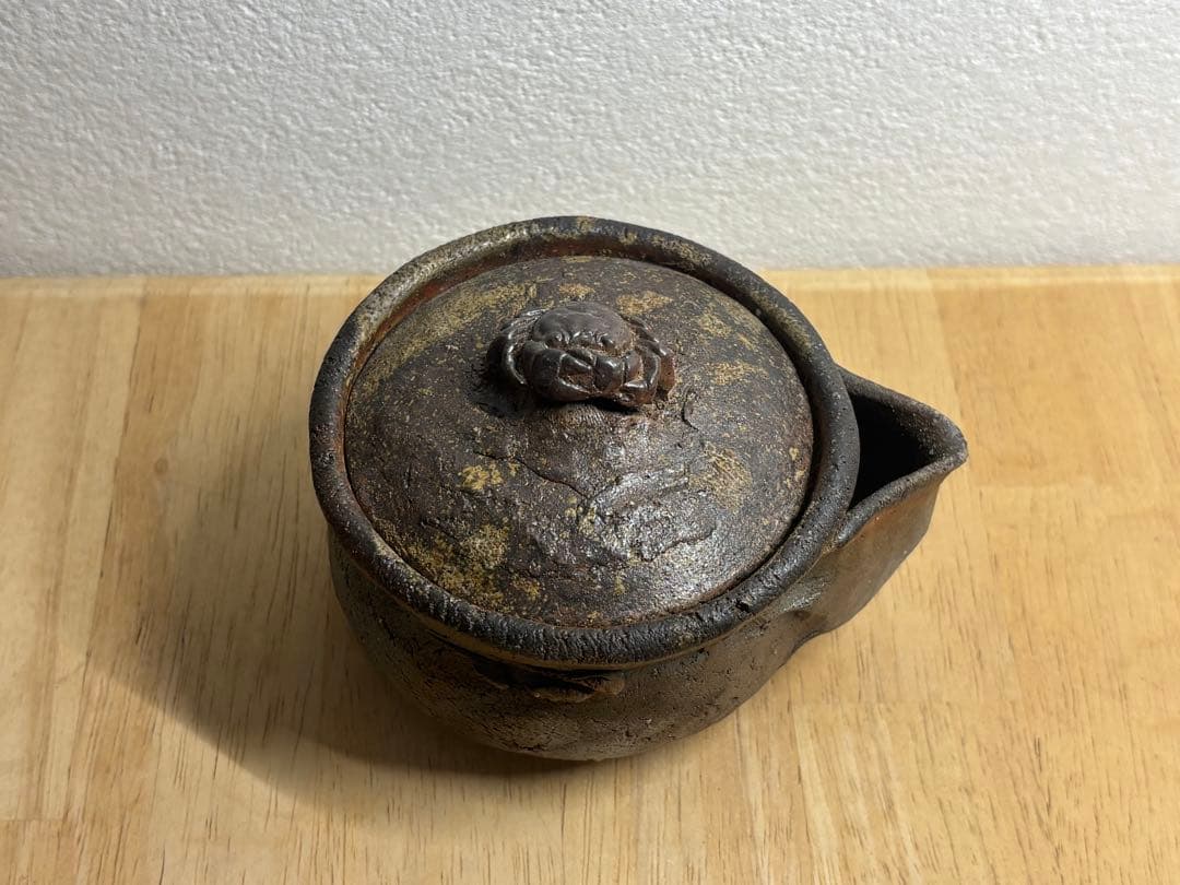 117. 備前焼 宝瓶 登り窯 カニ 手びねり 急須