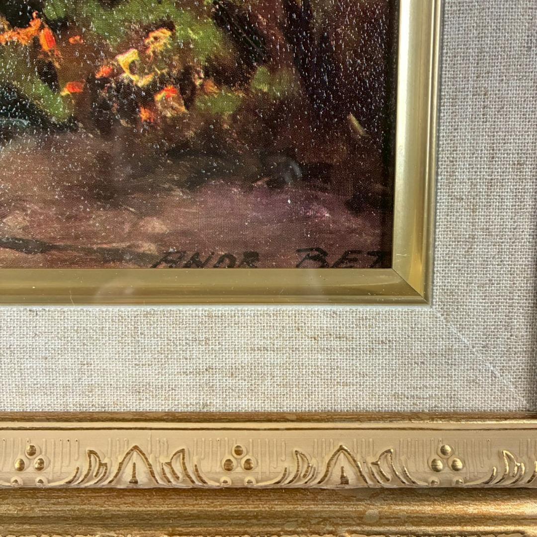美品 アンドレ・ベッツ「コモ湖畔」複製画 豪華額装 名画 イタリア 風景画