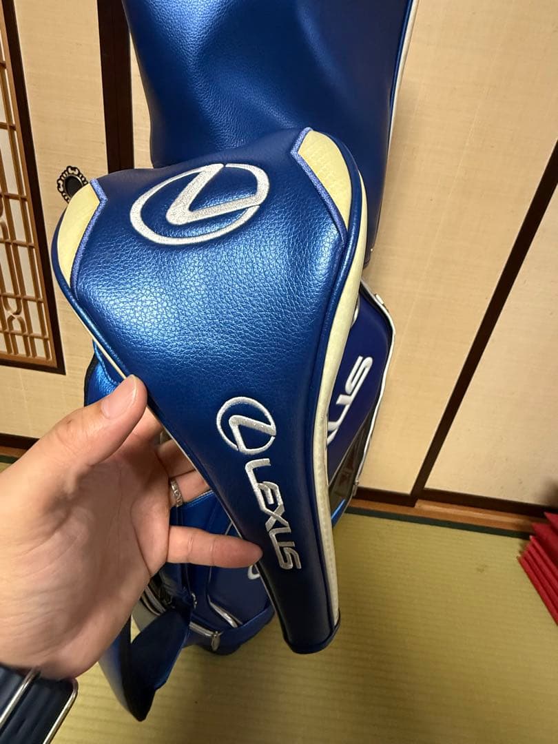 【ノリさん】LEXUS キャディバッグ 青　レクサス　ヘッドカバー