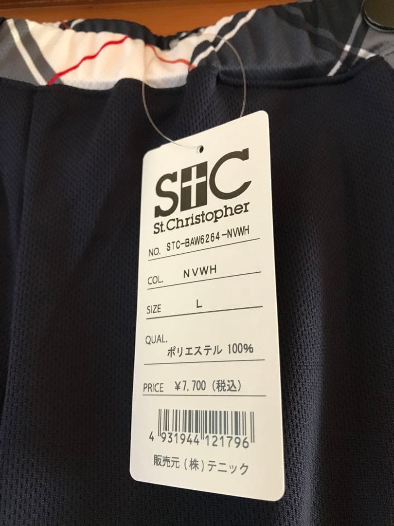 セントクリストファー テニスウェア　紺色×白チェックパンツ　Lサイズ　新品
