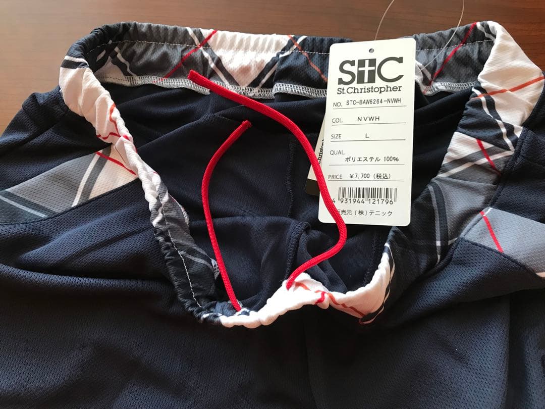 セントクリストファー テニスウェア　紺色×白チェックパンツ　Lサイズ　新品