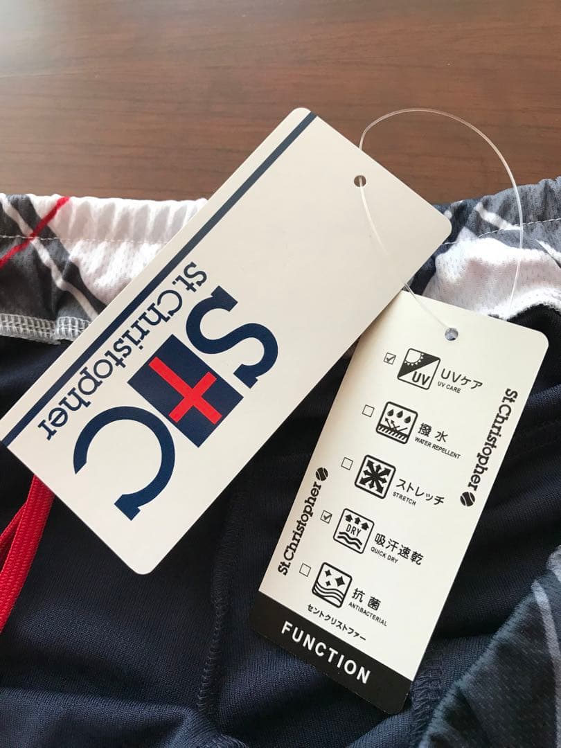 セントクリストファー テニスウェア　紺色×白チェックパンツ　Lサイズ　新品
