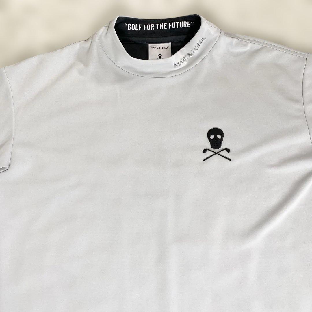 ワ*ー様 MARK&LONA モックネック　半袖 Tシャツ スカル　ゴルフ　L
