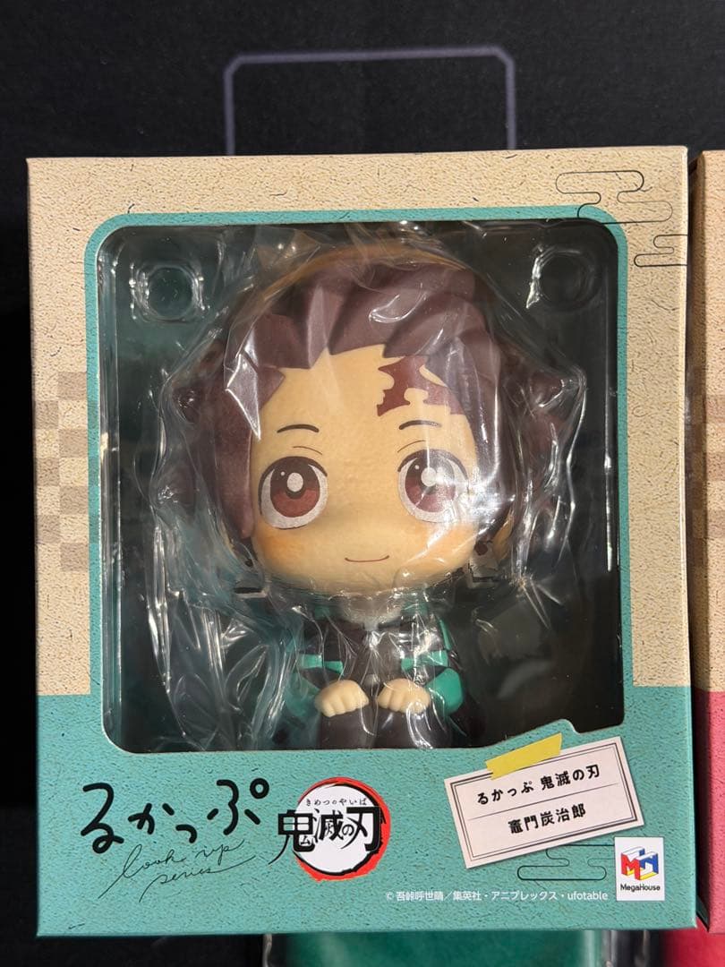 【新品未開封】るかっぷ　鬼滅の刃セット　炭治郎、禰豆子、善逸、伊之助　座布団付き