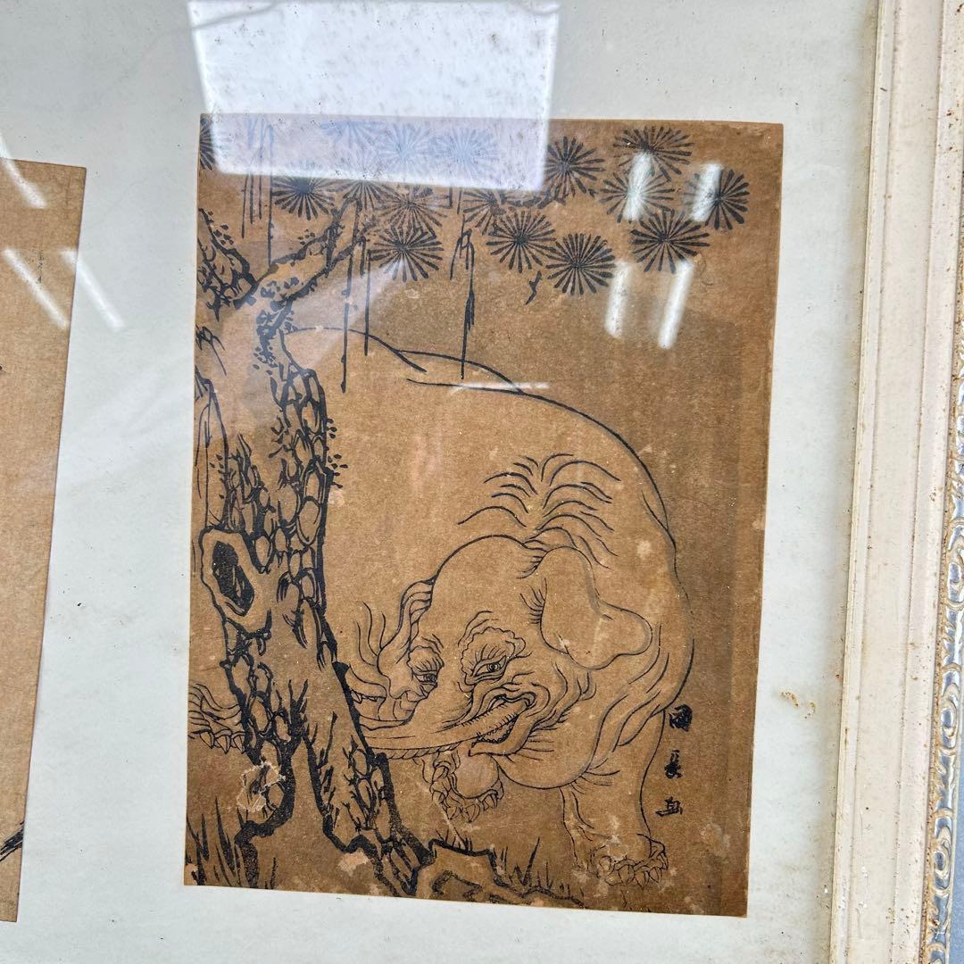 歌川国長 真作 浮世絵木版画 漁師と象の作品