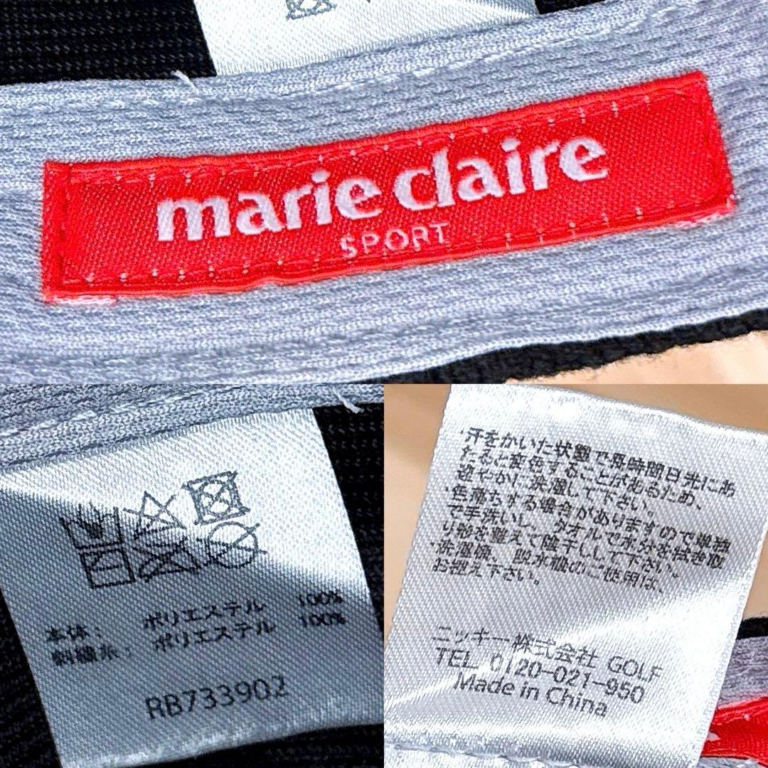 【マリクレール】フローラル ロゴ ゴルフ キャップ 花柄 黒ブラック×グレー