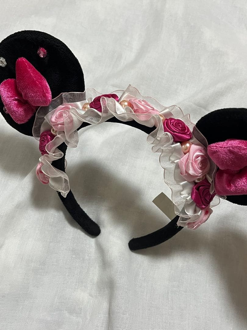 ディズニー カチューシャ ミニーちゃん 薔薇 レース