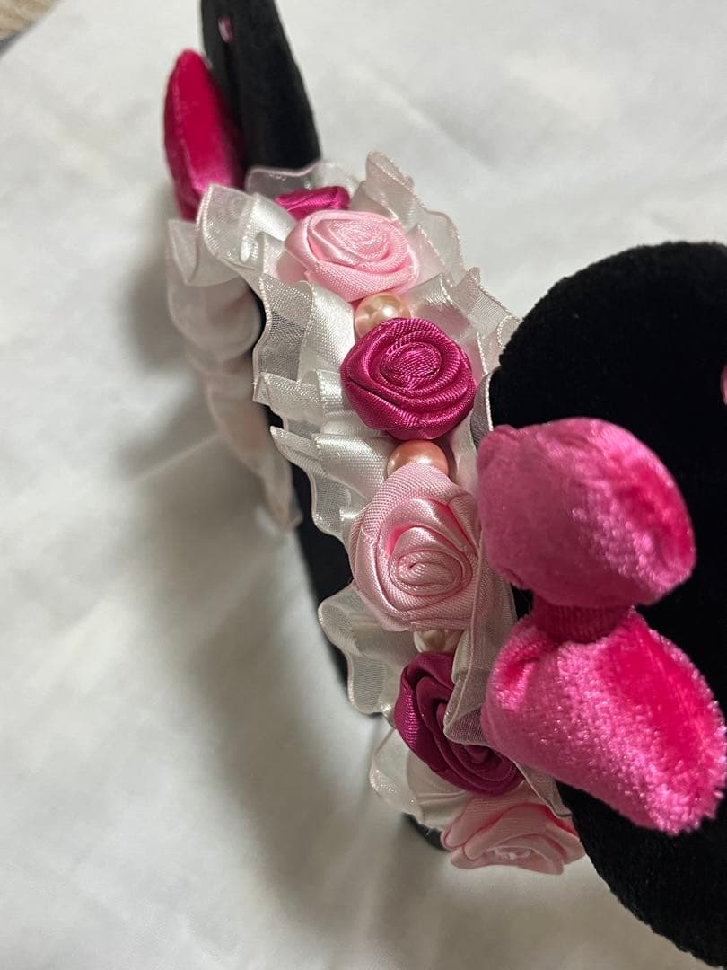 ディズニー カチューシャ ミニーちゃん 薔薇 レース