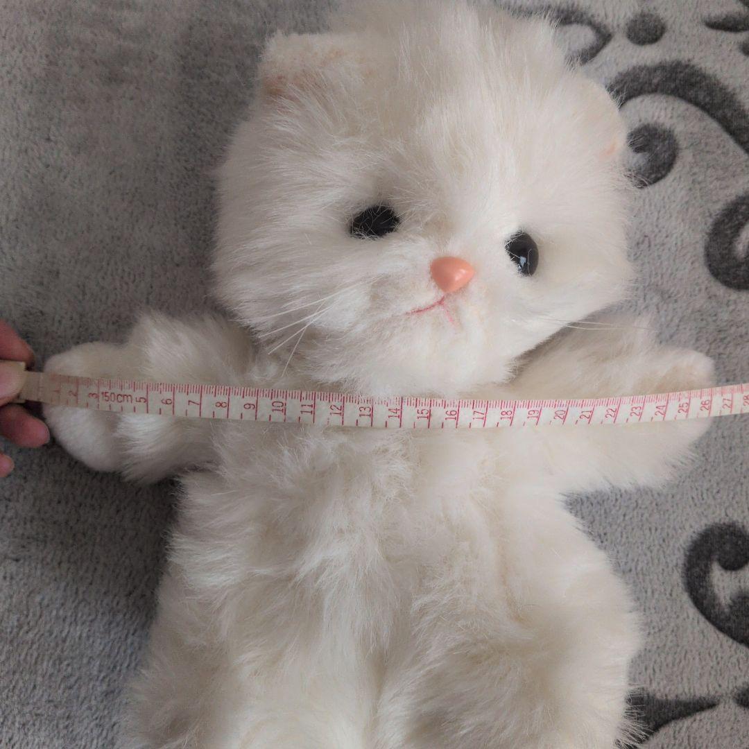 白猫　ぬいぐるみ　レトロ