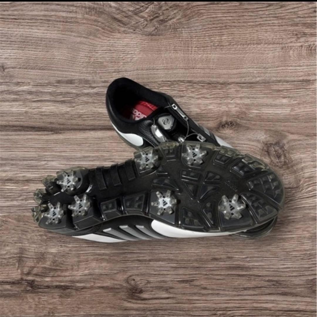 adidas ピュアメタル ボア プラス ゴルフシューズ 白/黒
