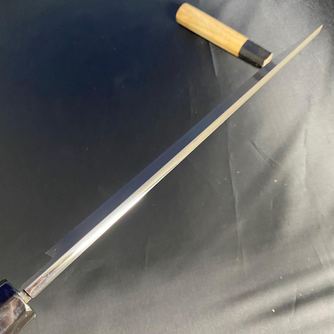 【季節限定品】堺匠味正 本焼 白弐 鱧切 鏡面300ミリ黒檀八格柄 白鞘付