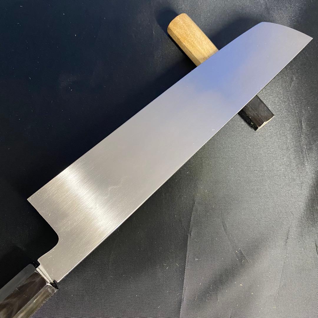 【季節限定品】堺匠味正 本焼 白弐 鱧切 鏡面300ミリ黒檀八格柄 白鞘付