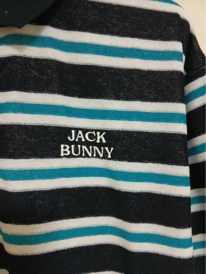 新品Jack Bunnyジャックバニーメンズ半袖ポロシャツボーダーパイル生地