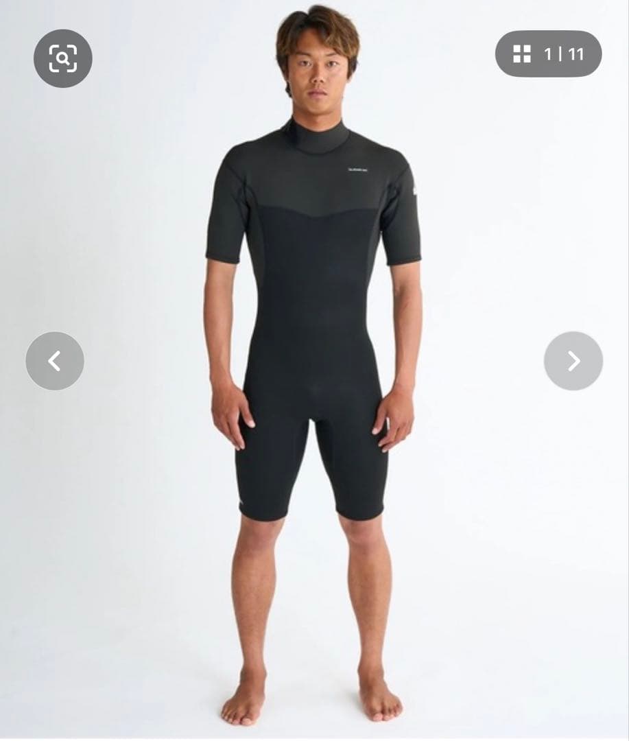 Quiksilver スプリングウェットスーツ 半袖 ブラック　XL