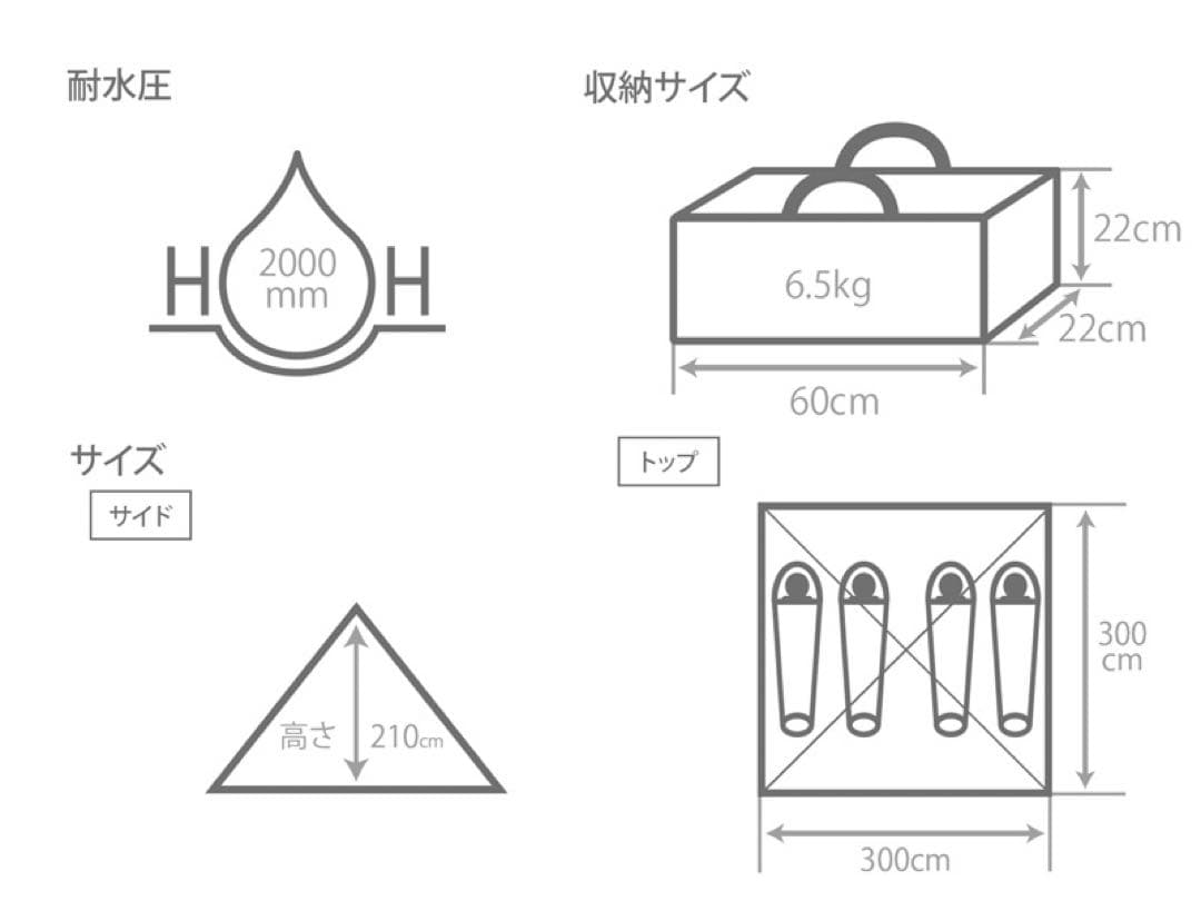 DODワンポール RX(M)タン インナー付 セット 2〜3人 4人 家族 ソロ