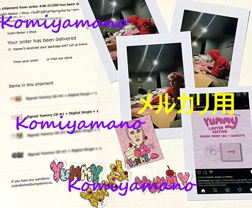 ジャスティン・ビーバー直筆サインCD#1 Yummy Justin Bieber