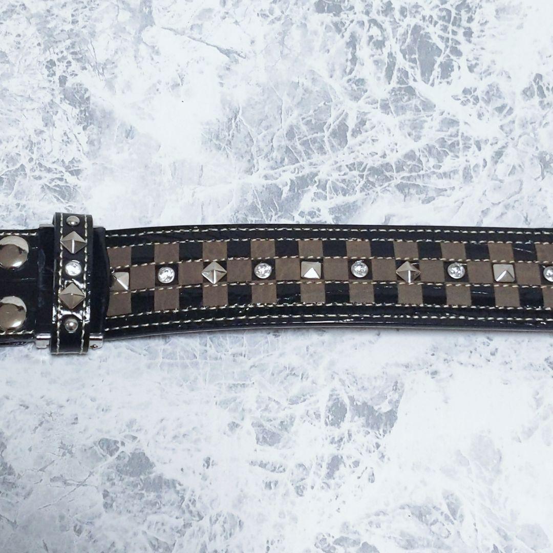 BELT FACTORY ゴルフマーカー付き ベルト スワロフスキー ブラック