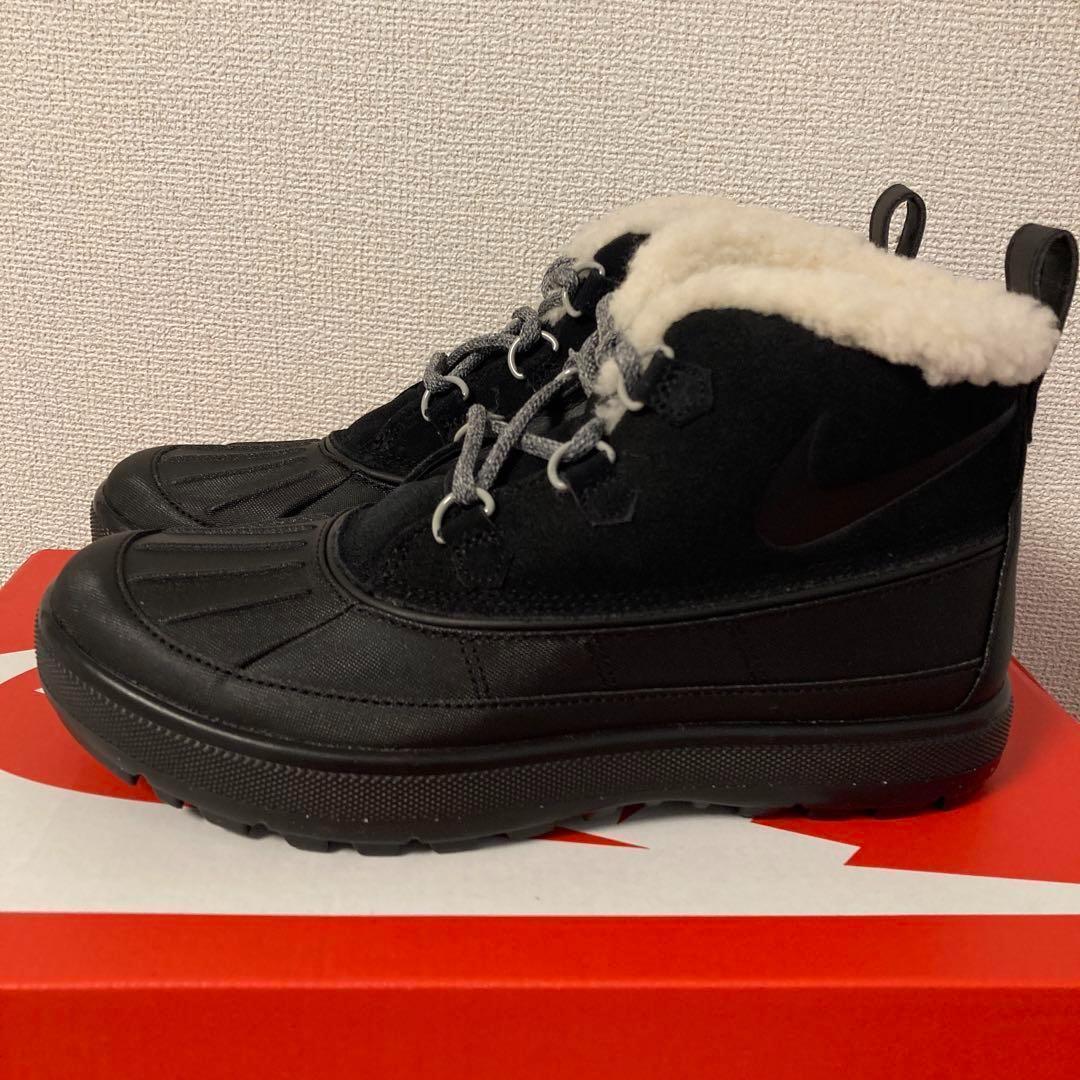 23.5cm Nike ファー付きブーツ ブラック 黒色 537345