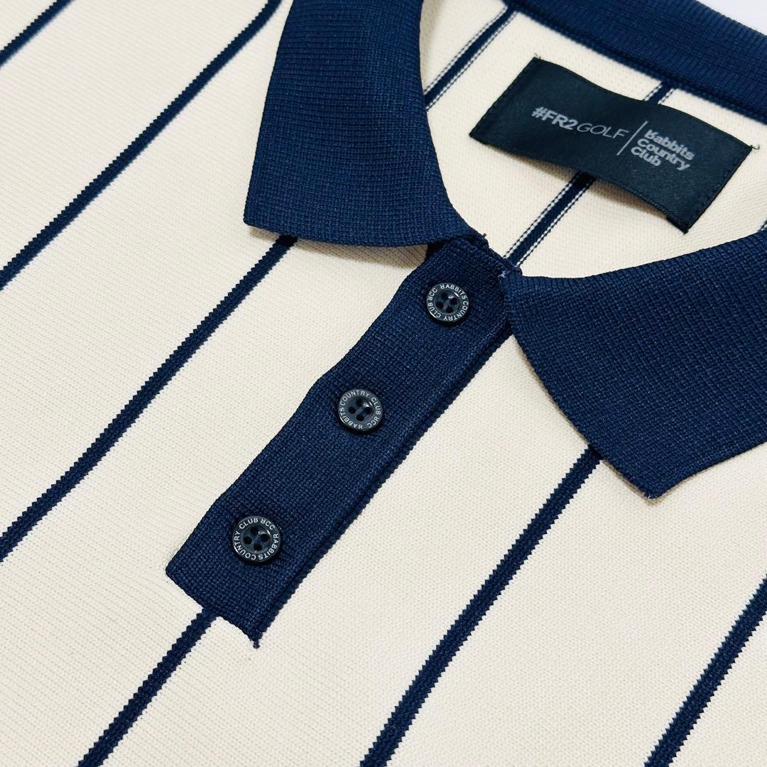 【極美品】#FR2GOLF ロングスリーブ ニットポロシャツ ベージュ Lサイズ