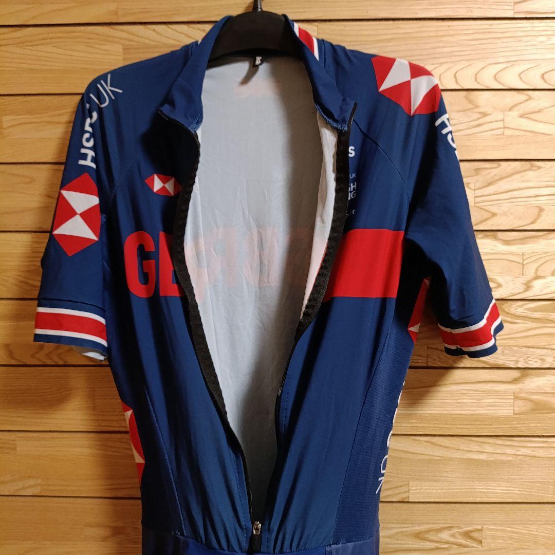 支給品　ロードスーツ　イギリス代表　ナショナルチーム　ワンピース　GBR　M　紺