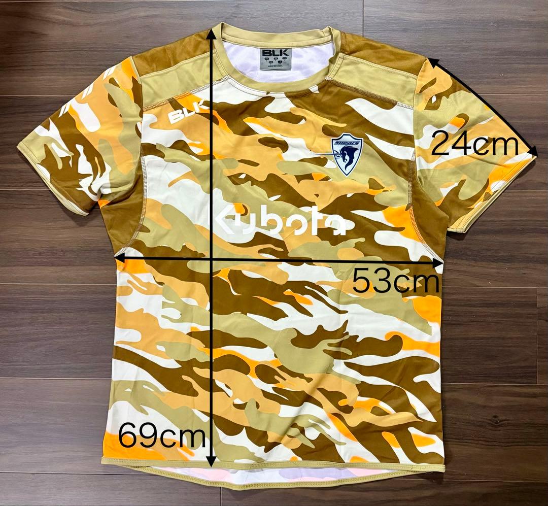選手支給 クボタスピアーズ BLK 迷彩ウォームアップTシャツ 2XL