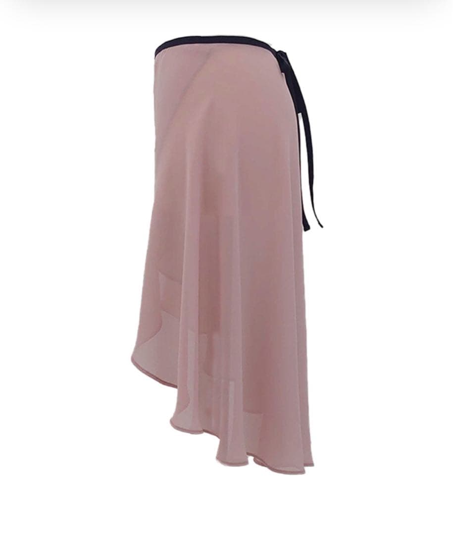 スティナ　stina ブラックリボンロング巻きスカート　dusty pink