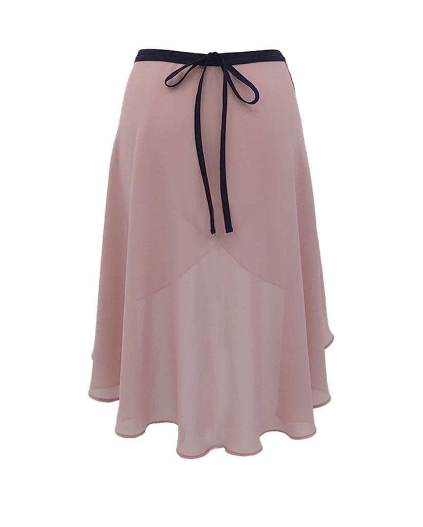 スティナ　stina ブラックリボンロング巻きスカート　dusty pink