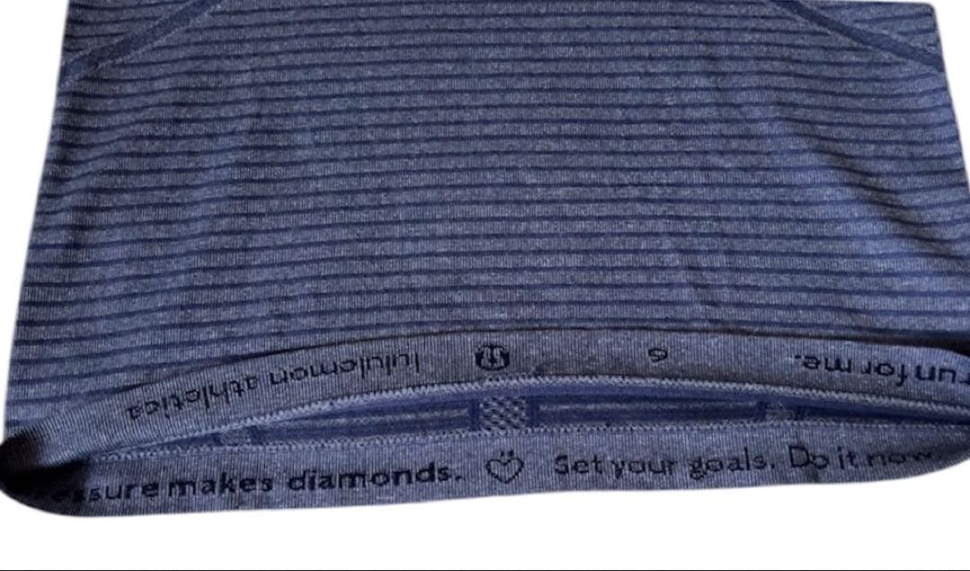 lululemon 半袖トップス サイズ6 ネイビーボーダー ヨガ ランニング