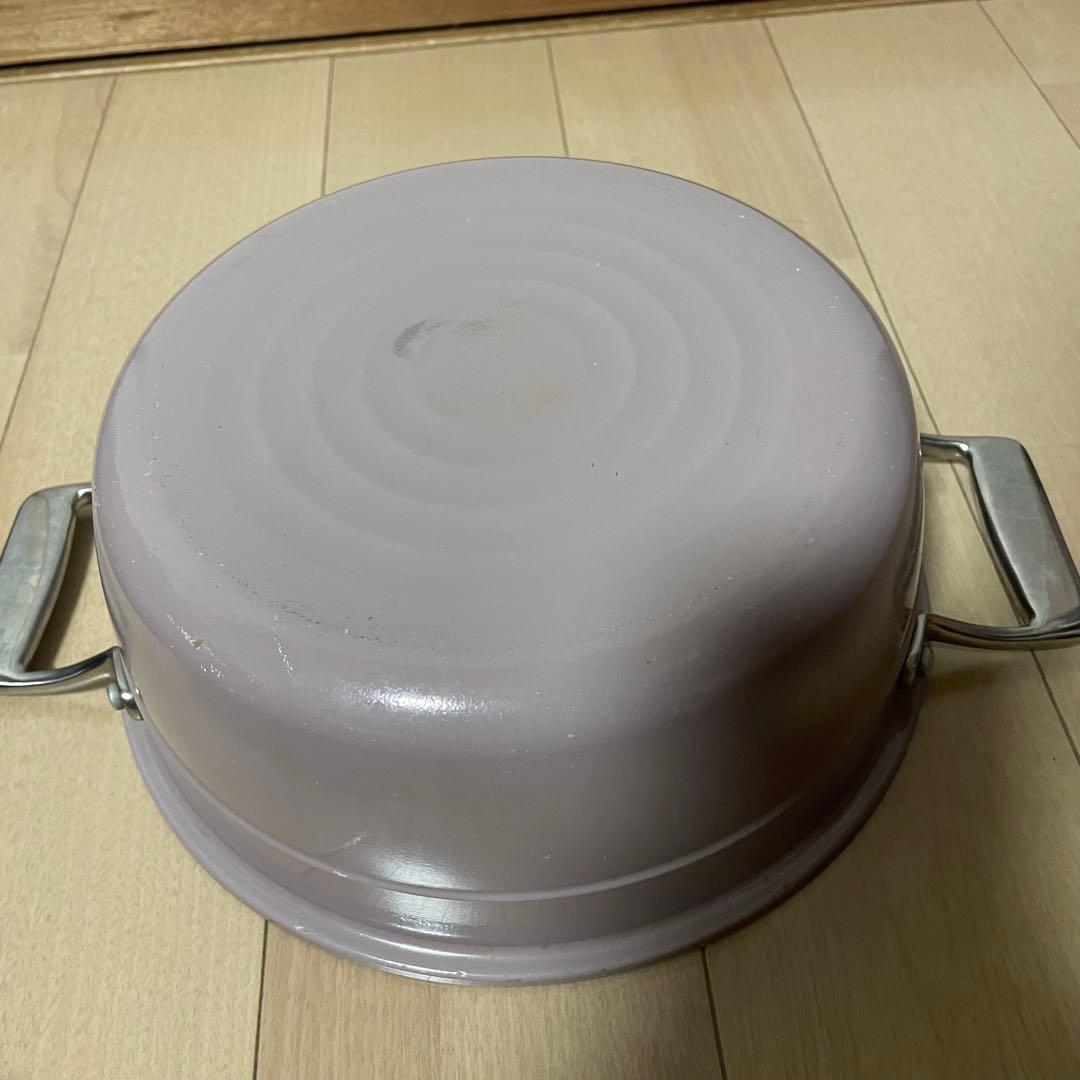 北陸アルミニウム HAMON アルミ鋳造 琺瑯鍋 21cm 薄桜