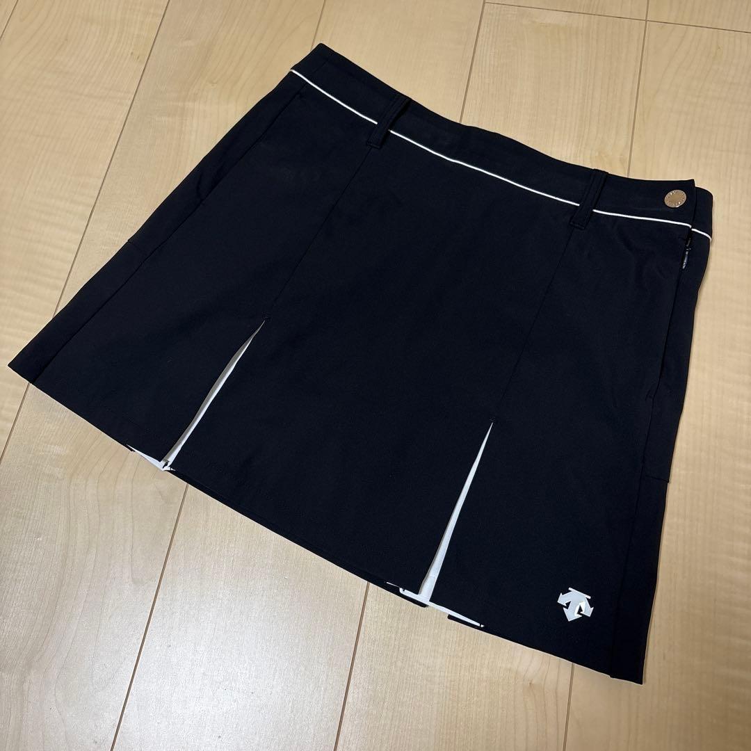 DESCENTE デサントゴルフ　モックネックシャツ　スカート L/ L黒　春夏