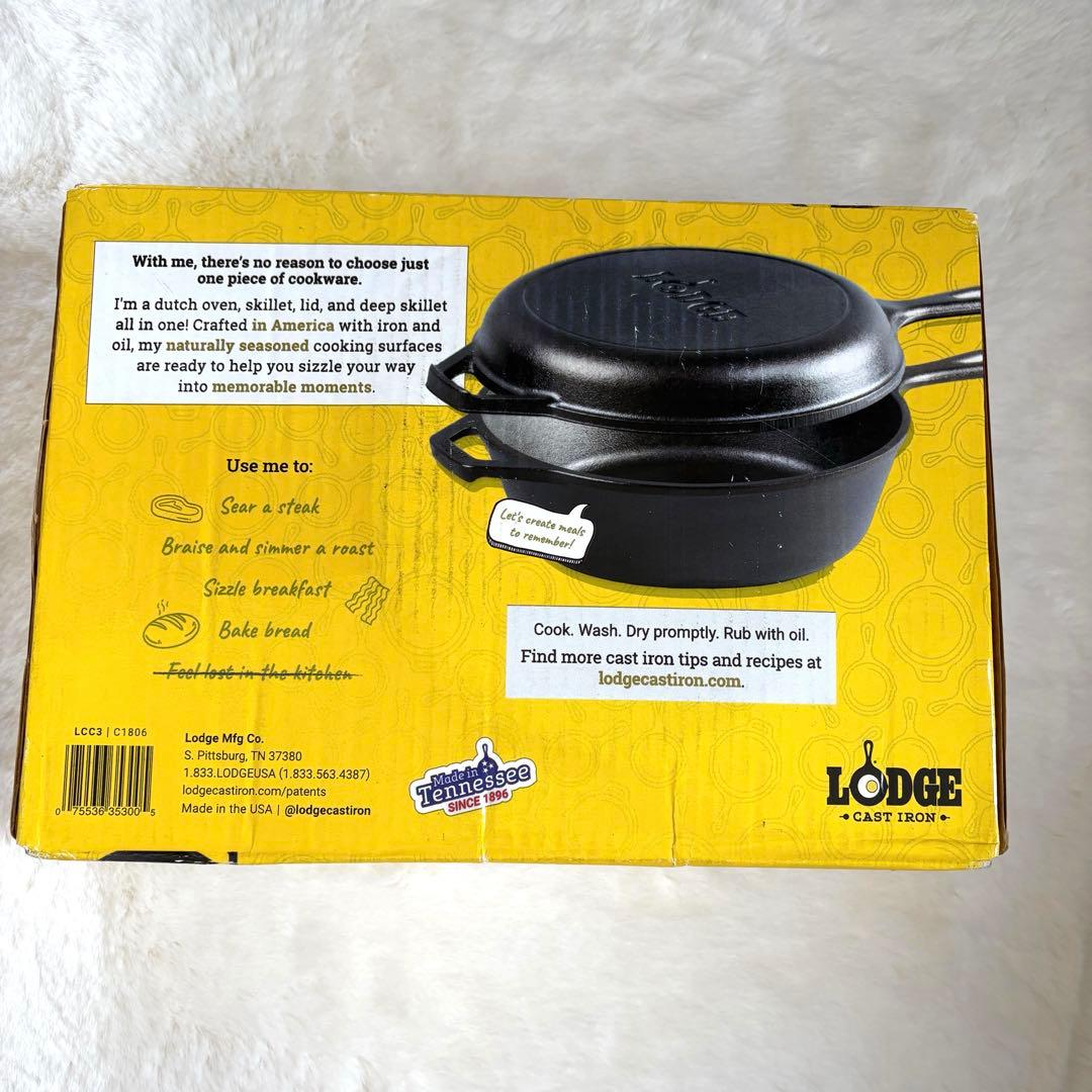 Lodge Cast Iron Combo Cooker 3.2QT キャンプ