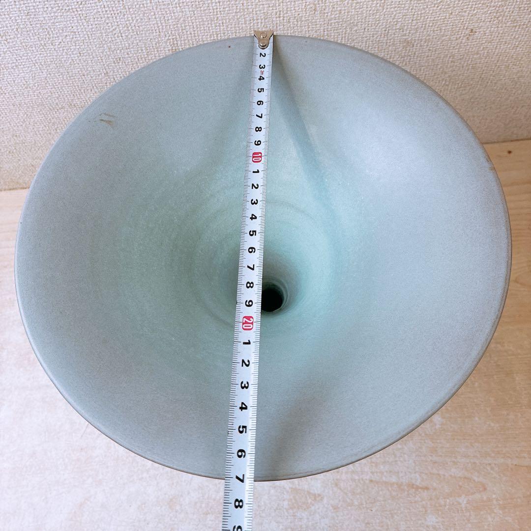 弓*様 いけばな 花器 清水焼 重松花器店 フラワーベース ブルー 金彩 自宅保