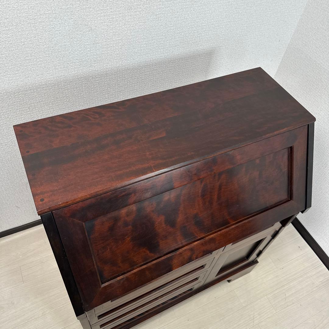 北海道民芸家具 高山式 ライティングビューロー 書斎机 事務机 希少品 i4※