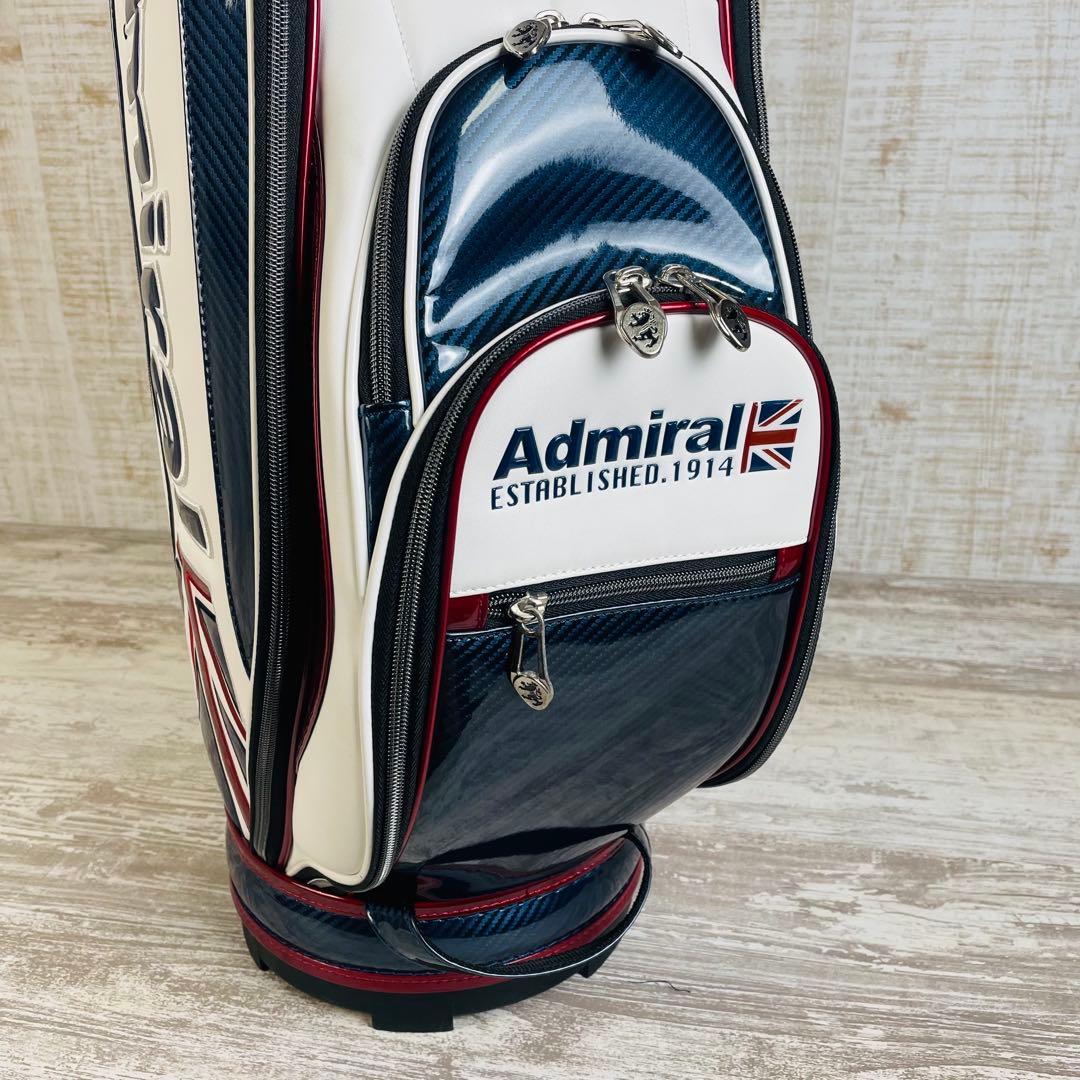 【美品】Admiralアドミラルゴルフ 3Dエナメルトリコロール　キャディバッグ