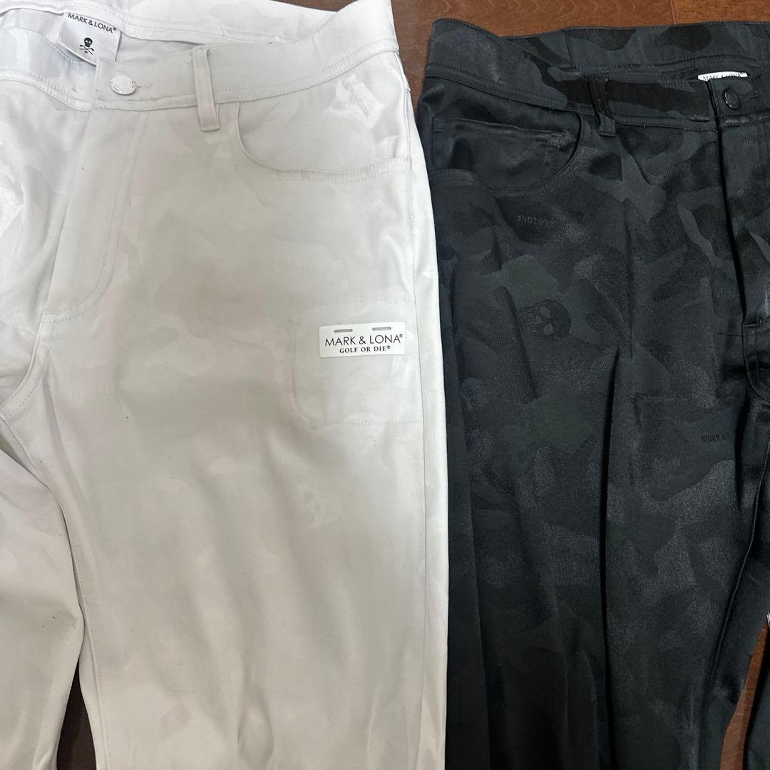 MARK&LONAパンツ２着セット 白カモフラ柄黒カモフラ柄