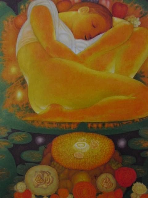 江村正光、『幻華』、希少画集より、状態良好、新品木製額・額装付
