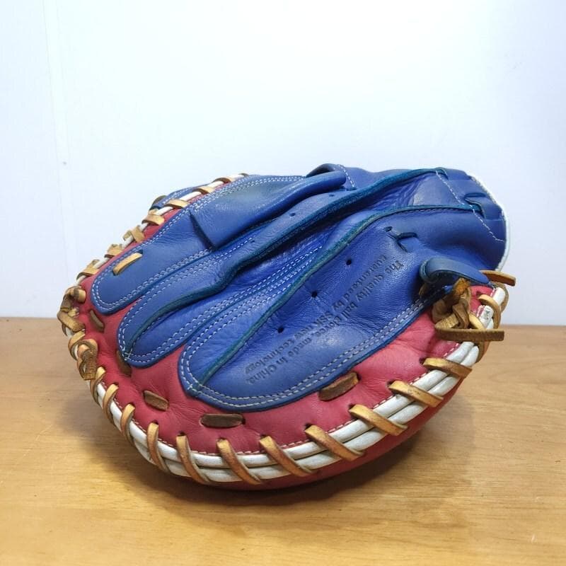 SSK 限定 ブルーレッドホワイト ゴールド紐 キャッチャーミット 軟式グローブ