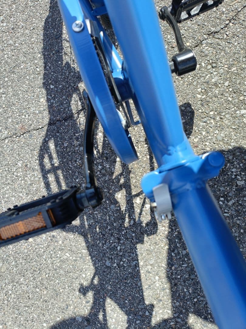 折りたたみ自転車 青 前バスケット付き（購入したばかり）